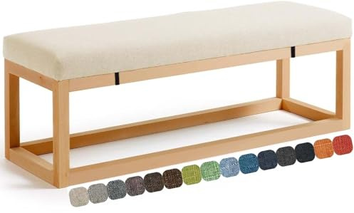 UWOBTN Bankauflage Outdoor, 100x50/120x40/150x50/120x50 Sitzkissen Bank Mit Abnehmbarem Bezug, Sitzpolster Waschbare, rutschfest Gartenbank Auflage, Sitzauflage Bank Esszimmer(A,100x50x3cm)