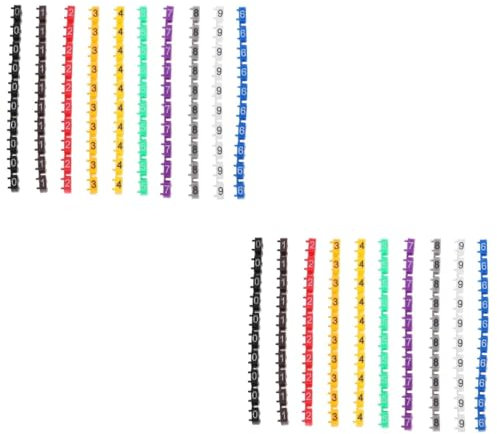HOMSFOU 2 Sätze Etikett Mit Der Kabelnummer Kabelmarkierungen Etiketten Für Schalttafeln Punkt Kabel Etiketten Kabeletikett Clip-on-drahtmarkierungen Drahtkennung Plastik 100 Stück * 2