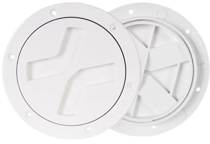 RNXRZANK Bootszugangslukenabdeckung mit Abnehmbarem Deckel Zur Einfachen Inspektion, Weiß, 4 Inch