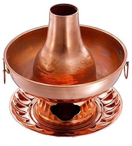 fondue， Traditioneller chinesischer Eintopf, Vintage-Shabu-Eintopf, Holzkohle-Shabu-Topf, Kupfer-Eintopf, chinesischer traditioneller Suppentopf, Kochgeschirr(28cm)