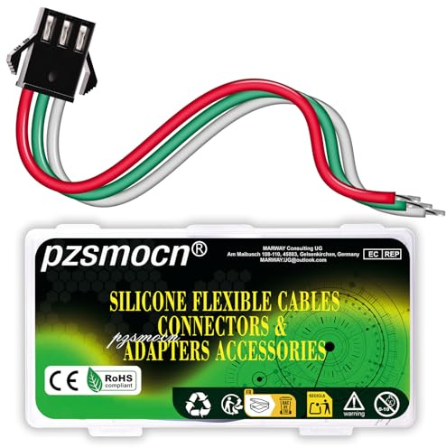 pzsmocn 15 pièces JST SM 2.5mm 3 Pin Silicone Kit Connecteur Boîtier Mâle | Connecteurs Composants Bricolage, Câble LED Prise Femelle, Électrique Lumière, Fil Projets Terminal, Adaptateur Électroniques