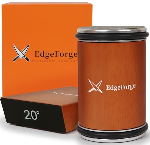 EdgeForge™ Magnetic Knife Sharpener - Rolling Knife Sharpener Kit with Dual Grit & Angles - Multipurpose Rolling Sharpener for Kitchen Knives, Pocket Knives, Chef's Knives - Gift Idea for Father's Day