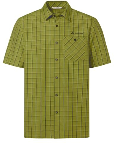 VAUDE Albsteig Shirt III – Herrenhemd aus Lyocell mit UPF 50, Kurzarm-Hemd schnelltrocknend und kühlend, 147 g – ideal zum Wandern – Dark Leaf, Größe: XL