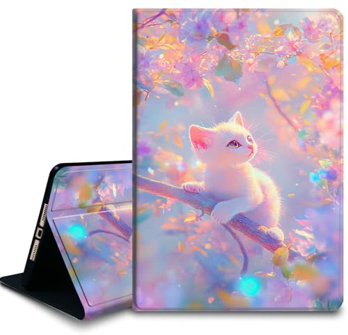 Bxgolkgd Étui pour tablette Samsung Galaxy Tab A7 Lite 8,7 2021 (SM-T220/T225/T227), résistant aux chocs avec dissipation de la chaleur, fonction veille/réveil automatique, chat mignon