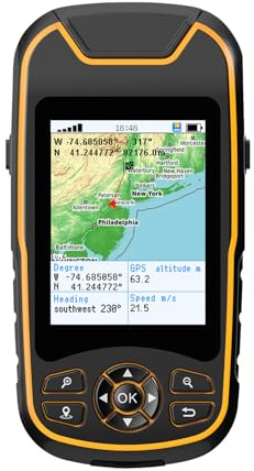 Handheld GPS for Hiking, Rugged and Waterproof Handheld GPS Navigator, 3.2 Sunlight Readable Screen, Compact Satellite Handheld GPS with USA Topo Map, Multi-GNSS Support, Extra Battery Life