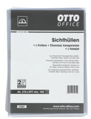 Sichthüllen transparente, dokumentenechte PP-Folie 80µm, 100 Stück für DIN A4, oben und seitlich offen
