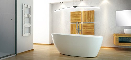 freistehende Badewanne aus Mineralguss 142x62x59 cm weiss Design GOYA