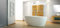 freistehende Badewanne aus Mineralguss 142x62x59 cm weiss Design GOYA
