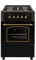 SOLTHERMIC F6S40G2 COCINA GAS NEGRA RUSTICA CON MANDOS DORADOS/PARA HUECO DE 60 CMS / 4 FUEGOS CON ENCENDIDO AUTOMATICO/GAS BUTANO Y GAS CIUDAD/ALTA GAMA