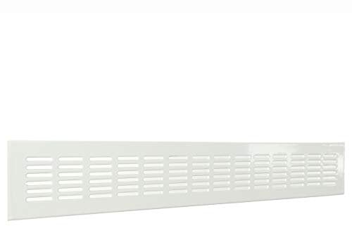 La Ventilazione GF386B Griglia Rettangolare da Incasso, Alluminio Verniciato 380x60 mm, Bianco
