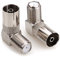 NANYI TV-Antenne Koax-Buchsenstecker an F-Buchse 90 ° rechtwinklig abgewinkelter Adapterstecker, TV-Antenne Koaxialkabel F-Stecker Adapter Satellite F-Typ Schraubanschluss -2Pack