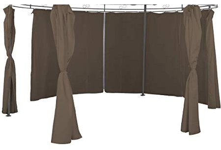 Linder Seitenteile für Pavillon rund Ø3,5m 6er Set Polyester beige rot grau Taupe, Farbe:Taupe