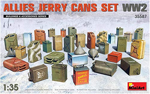 MiniArt 35587 1:35 WW2 Kanister-Set Alliierte (30)-originalgetreue Nachbildung, Modellbau, Plastik Bausatz, Basteln, Hobby, Kleben, Modellbausatz, Zusammenbauen, unlackiert