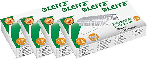 Leitz 55700000 Heftklammer (24/6 mm) 1000 Stück verzinkt (4 Packungen, 24/6mm)