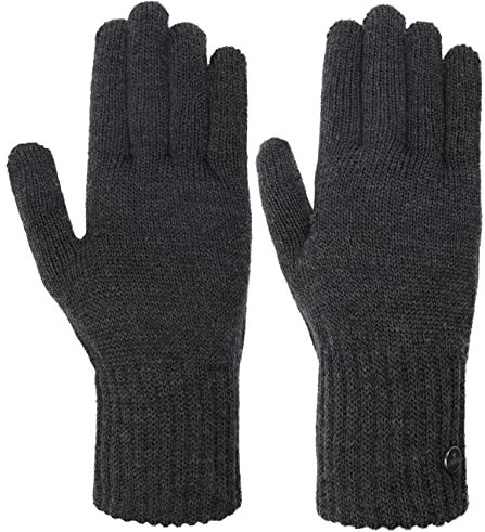 LIERYS Merino Damenhandschuhe 100% Merinowolle Made in Italy Damen Herbst Winter anthrazit L/XL
