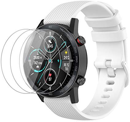 NOKOER Correas para Honor Magic Watch 2 46mm, [2 in 1] TPU Silicona La Correa + 3 Piezas Protector de Pantalla, [Resistente al Desgaste] [Transpirable] Pulsera para Honor Magic Watch 2 46mm - Blanco