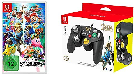 Super Smash Bros. Ultimate - [Nintendo Switch] & HORI Nintendo Switch Battle Pad (Zelda) Controller im GameCube-Stil