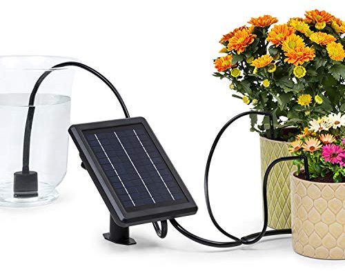 blumfeldt Greenkeeper Solar - Impianto d'Irrigazione, Pannello Solare, Batteria: 1500 mAh, Ecologico, Fino a 40 Piante, Filtro per Particole, velocità di Flusso: 2 l/min, Facile da Installare