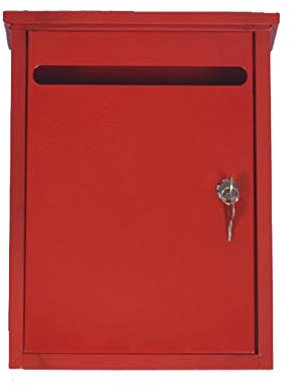 Briefkasten, Abschließbar Eiserne Kunst Dauerhaft Rot Mailbox Grosse Kapazität Amerikanisch Eleganz Letterbox Mit 2 Schlüsseln Letterbox