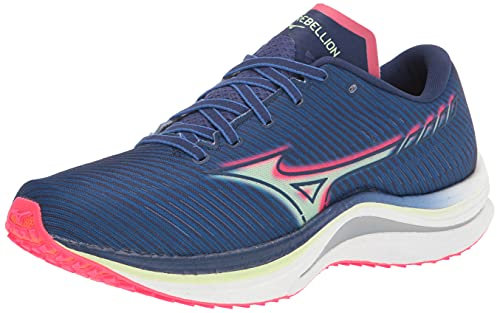 Mizuno Wave Rebellion, Scarpe da Corsa Uomo, Blu Paradiso Rosa, 43 EU