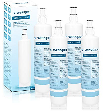 Wessper Filtro acqua compatibile con Whirlpool SBS200, 484000008726, SBS001, SBS002, 481281729632, Wpro USC009/1, USC009, 484000008552, Cartuccia Frigorifero Americano Side-by-Side