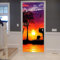 A.Monamour Türtapete Selbstklebend Türfolie Türposter 3D Sonnenuntergang Afrikanische Tiere Elefant Giraffe Baum Silhouette Natur Vinyl Folie Türdeko Tapete Wandbild Türaufkleber Türtattoo 90 x 200 cm