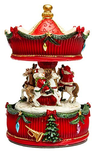 SIKORA SD08 Spieldose Spieluhr für Weihnachten Pferde Karussell Musik We Wish You a Merry Christmas