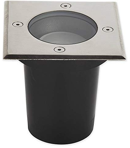LED Bodeneinbaustrahler IP67 GU10 rund eckig - Bodenstrahler überfahrbar und trittfest 230V - Bodeneinbauleuchte 110x110mm Außenleuchte als Gartenstrahler Bodenleuchte