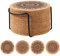 Kork Untersetzer rund für Gläser: 12Pcs Wiederverwendbare Korkuntersetzer Saugfähigen Tasse Coaster Holz Mandala Glasuntersetzer mit Rack für Kaffee Home Bar Küche Restaurant