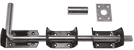 ZEROplus 300mm Garage Door Drop Bolt, Black Japanned Mild Steel, Z260