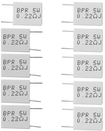 MISHITI 10 Stück 0,22R 5W 5% Zementwiderstand 0,22Ohm nicht-induktiver Widerstand BPR56