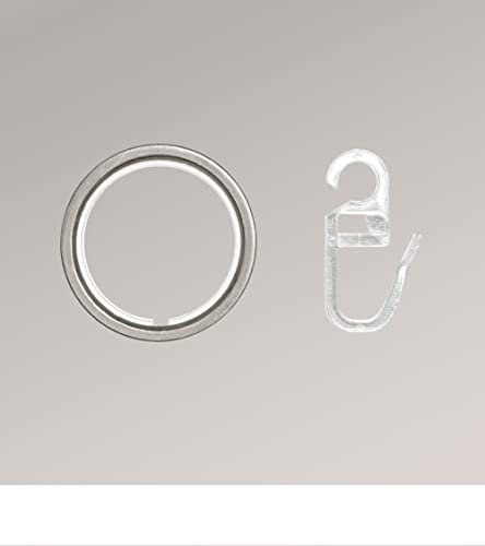 LYSEL® 10er Set Gardinenringe mit Gleiteinlage für Stangen Ø 20mm Edelstahl-Optik