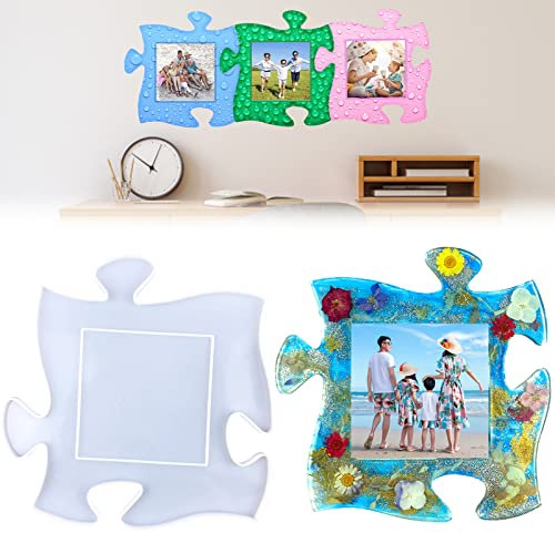 Harz-Bilderrahmen-Formen, groß, teilbar, Silikonform, DIY, Epoxidharz-Formen, Silikon für personalisiertes Fotoalbum, Heimtisch, Wanddekoration (weiß)