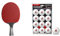 JOOLA 54206 Tischtennisschläger Carbon X Pro ITTF genehmigter Profi 7 Sterne, 2 MM, Schwarz/Grau & Tischtennisbälle Tournament 3-Stern Selektierte 40+mm Durchmesser Premium Weiss, 12 Stück