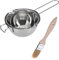 Westmark 1 Wasserbad-Schmelzschale/Schmelztopf, ø 11 cm + 1 Kuchenpinsel, 18,5 cm, 1 Zoll, Rostfreier Edelstahl/Holz, Woody, Silber/Hellbraun, 314922E6