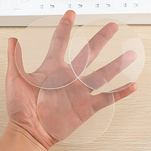 Door Stopper Wall Protector,Transparent Large Round Door Knob Wall Shield, 3 PCS Soft Rubber Door Handle Bumper with Strong Self Adhesive (9 CM, Clear)