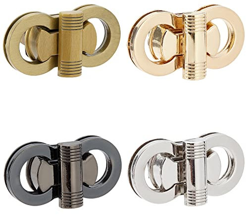 WADORN 4 Colors Alloy Bag Twist Lock Clasps, Handbag Turn Lock Catch Butterfly Shape Purse Closure Clutches Lock Fasteners Metal Hardware Clip Clasp Buckles DIY Bag Leather Craft Making Accessories