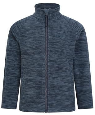 Mountain Warehouse Snowdonia Kids Fleece Jacket - Soft Touch Sweater, Lightweight, Quick Drying Pullover, Antipill Top, Practical - For Spring Summer, Travelling Navy (01) Kids Size 5-6 Years