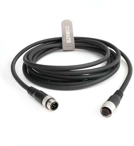SZRMCC M12 A code 5 Pin Dritto Maschio a Femmina Sensore di Aviazione Connettore Cavo Elettrico Alto Cavo Impermeabile Schermato Flessibile Per Telecamera Industriale Modulo Fieldbus (1m)