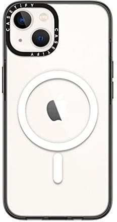 CASETiFY Compact iPhone 14 Case [2X Military Grade Drop Tested / 4ft Drop Protection/Compatible with Magsafe] - Clear Black