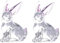 Ailovone 2 Stücke Ornament Kaninchen aus Kristall Osterhasen-Statue Glas Hase Kristall Dekofigur Miniatur Tierfiguren Sammlerstücke Ornament chinesisches Sternzeichen Tischdekoration (A2-2PCS)