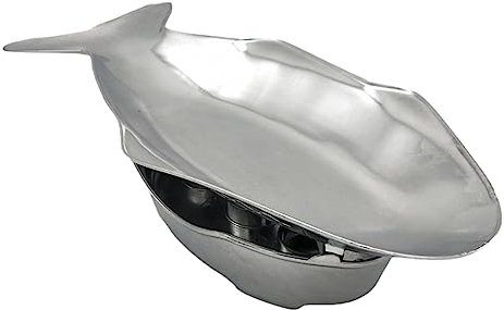 Bandejas de comida para pescado – Juego de ollas calientes grandes de aluminio estilo tailandés con forma de plato de pescado, plato de servir pescado para horno, barbacoa, camping, interior y
