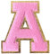 GYGYL 3PCS Chenille Varsity Glitters Letters Patch, Iron-On Large Size Patches for Team Costume Decoration, Height 4-1/2In, Pink A