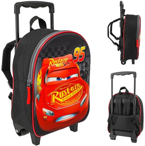 alles-meine.de GmbH Kinder - Reiseartikel & Taschen - Verschiedene Artikel frei wählbar - 2 in 1 - Kinder Trolley & Rucksack - Cars - Auto - Lightning McQueen - 3D Effekt - wasse..