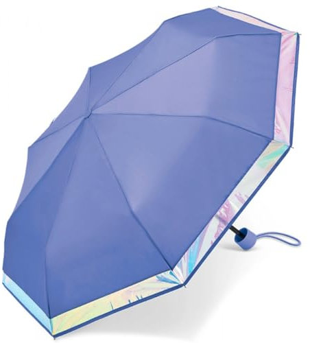 Hogar y Mas Paraguas Plegable Mujer Manual Lila HOLOGRÁFICO Ø96CM