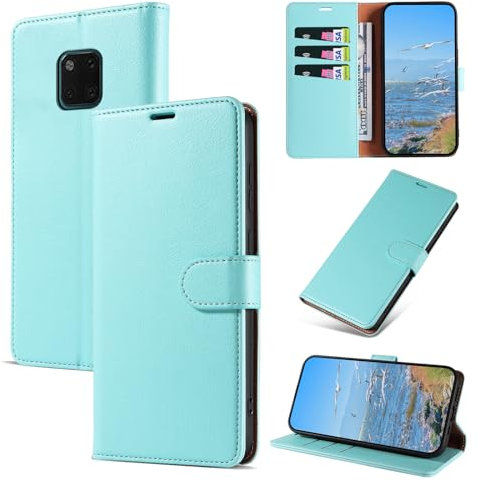 KKEIKO Cover per Huawei Mate 20 PRO, Antiurto Custodia in PU Pelle con Slot per Porta Carte, Magnetico Protettiva Cover per Huawei Mate 20 PRO, Verde
