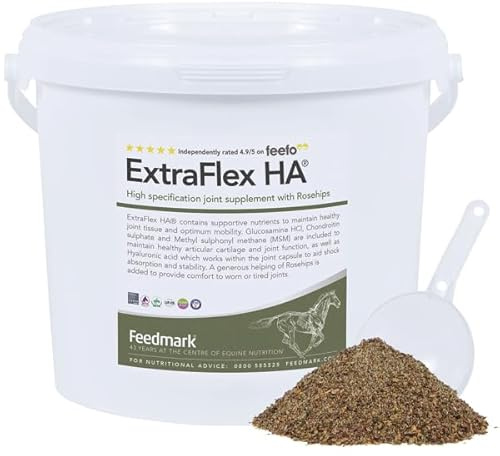 FEEDMARK EXTRA-FLEX HA | High Spec Equine/Horse Joint Supplement With Rosehips To Provide Comfort To Worn/Tired Joints | 30 Days Supply | 1.35kg | 100% British Made | UFAS & BETA NOPS Accredited