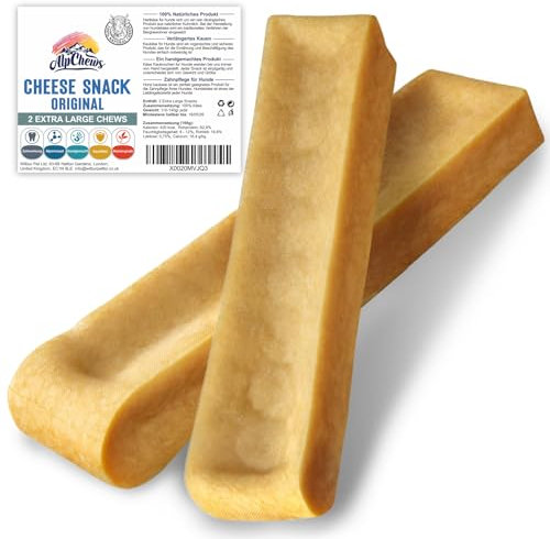 Alp Chews Hartkäse für Hunde – Extra Large 2 Stück – Natürlicher Kauknochen – Kaukäse zur Zahnpflege & Langen Kaudauer
