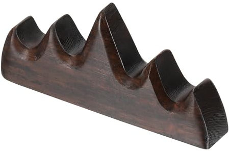PATIKIL Calligraphy Brush Holder, 1 Pack 4 Ports Solid Wooden Chinese Calligraphy Brush Rest for Writing Painting Pen Brush Rack Holder Tool, Black