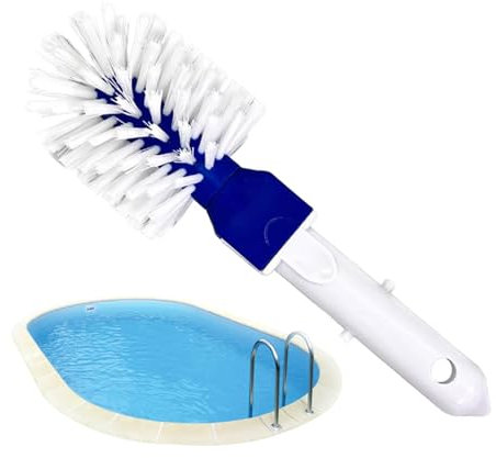JINGLING Spazzola per angoli per piscina, Spazzola per pulizia per piscine interrate - Spazzola rotonda per piscina ad angolo e gradino | Spazzola per scarico piscina Spazzola per angolo da bagno per